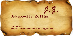 Jakabovits Zoltán névjegykártya
